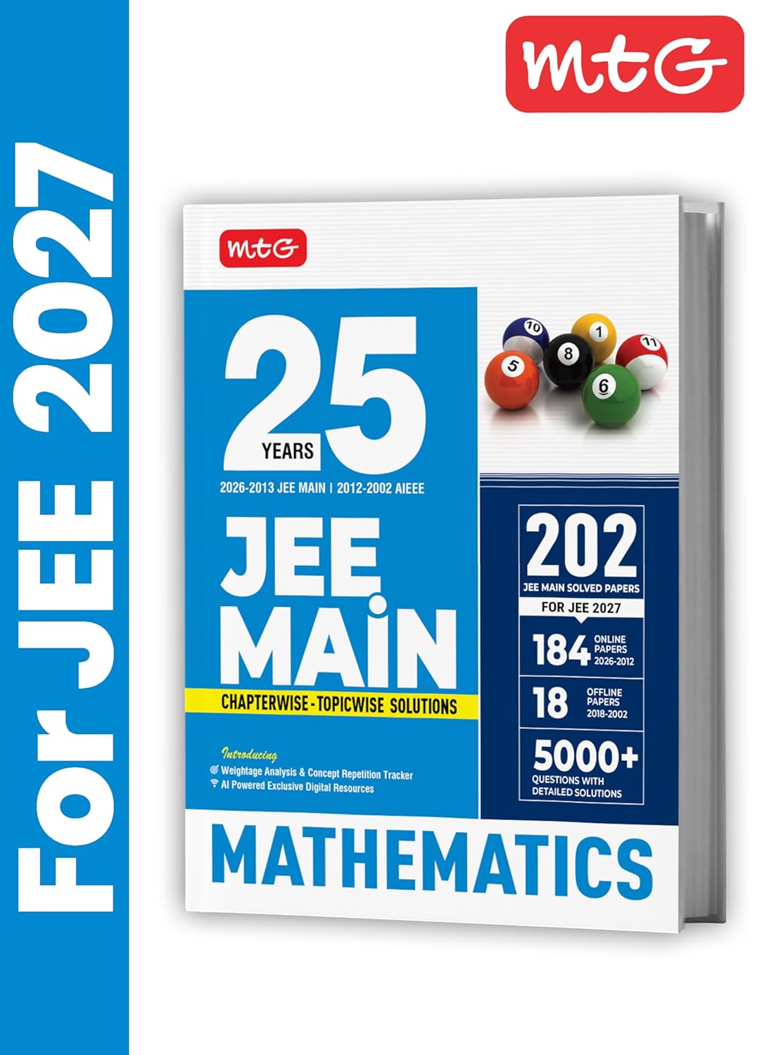 MTG 25 Years (2026-2002) JEE MAIN PYQ Book | 202 Chapter-wise & Topic-wise Previous Years Solved Papers Mathematics For 2027 Exam | Based on New ......