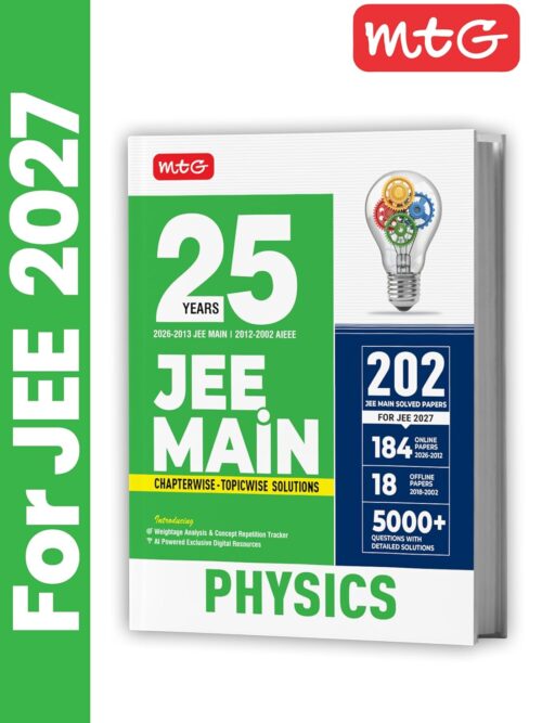 MTG’s 25 Years JEE Main Chapterwise-Topicwise Solutions Chemistry is an exhaustive question bank, ideally created for students aspiring for JEE Main 2027. This book is formulated to provide a better understanding of each concept. The questions in each chapter are accompanied by hints & explanations. It also comes with newly added weightage analysis and concept repetition tracker to help students to focus on concepts that make huge difference in JEE exams. Moreover, it offers AI-powered exclusive digital resources to make your JEE prep easy and hassle-free.