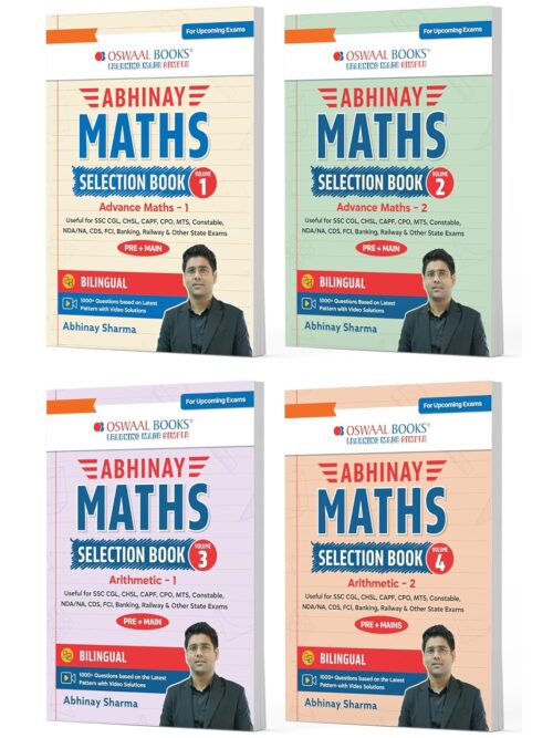 Abhinay Maths Selection Book–Vol.1, Vol.2, Vol. 3 & Vol. 4 (Set of 4 Books) Bilingual Workbook for SSC & All Govt Exam | Concept Based Questions...