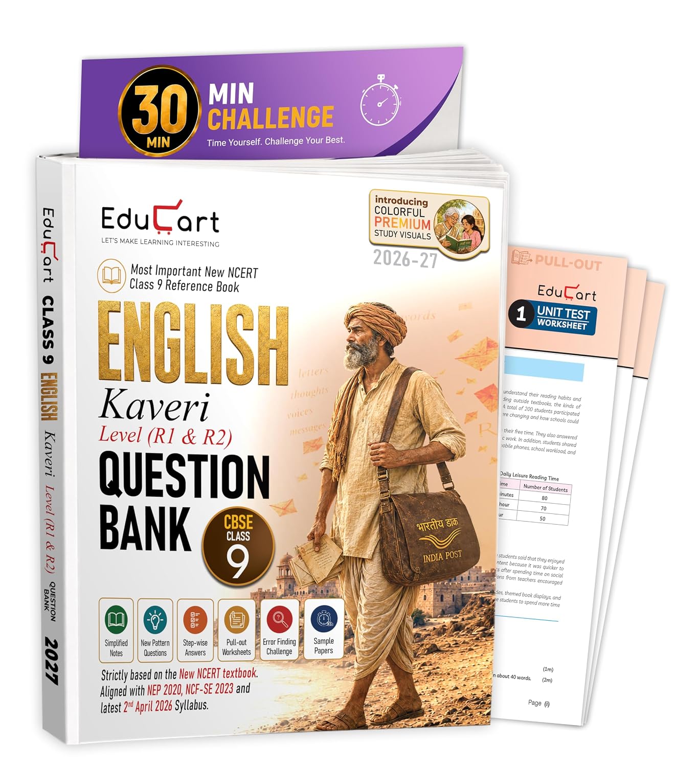 Educart CBSE Class 9 English Question Bank 2026-27 | Kaveri Level R1 & R2 | New NCERT Guide and Most Important Reference Book for 2027 (with ... extra) (NCERT Class 9 All Books 2026-27)